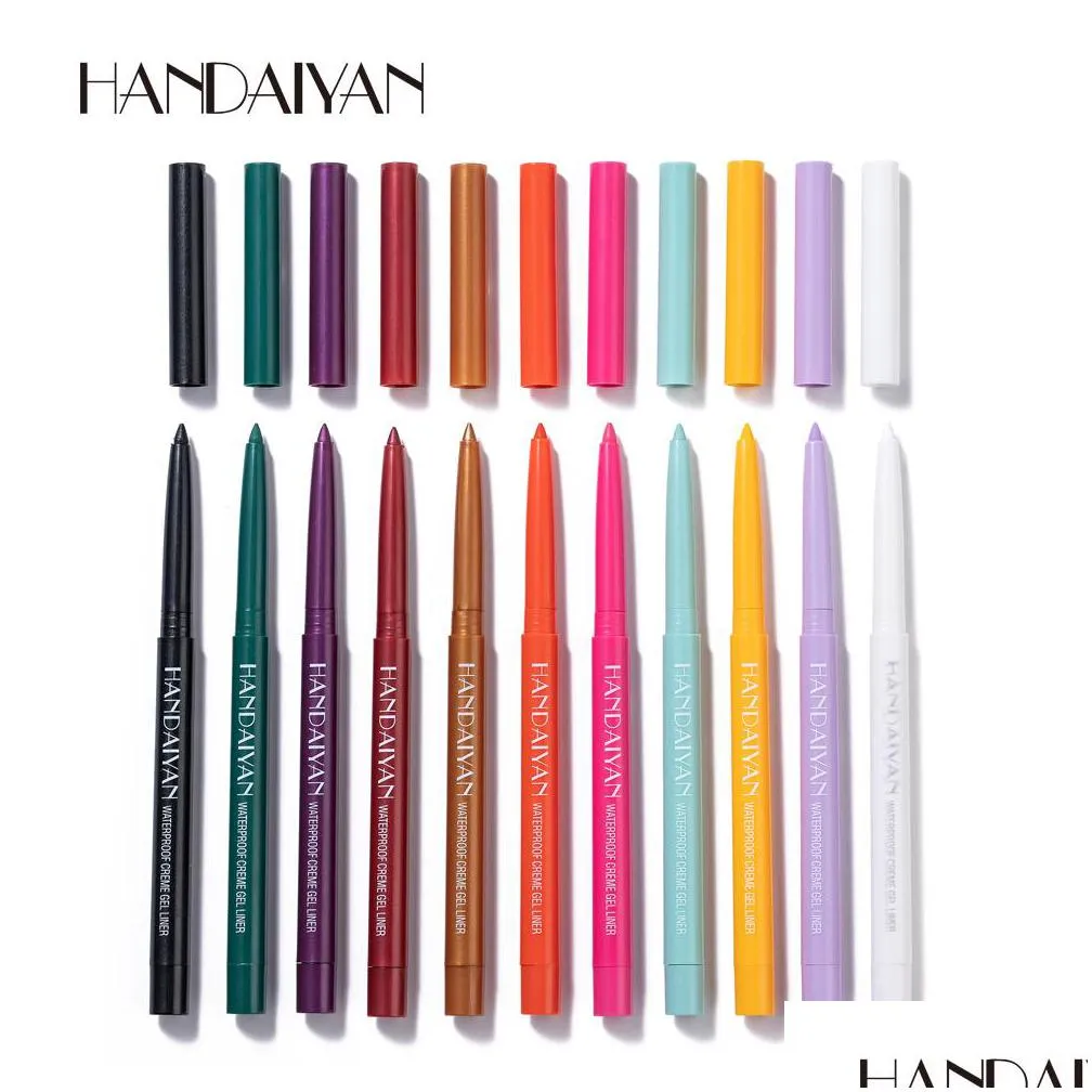 handaiyan 20 colour cream gel eyeliner pencil makeup rotate eyeliners waterproof pearlescent matte not easy to dizzy eyes make up