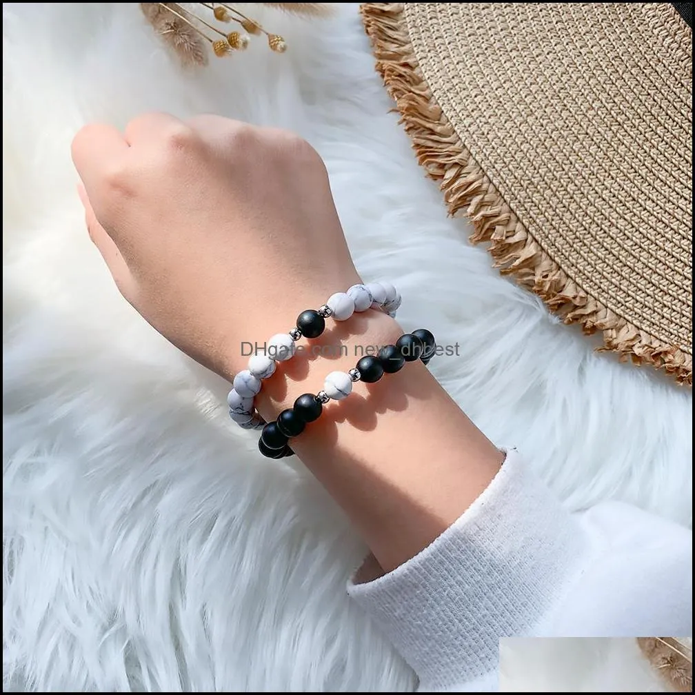 2pcs/set magnetic attraction ball creative bracelets couple bead bracelet tiger eye stone bead bracelet friendship jewelry gift