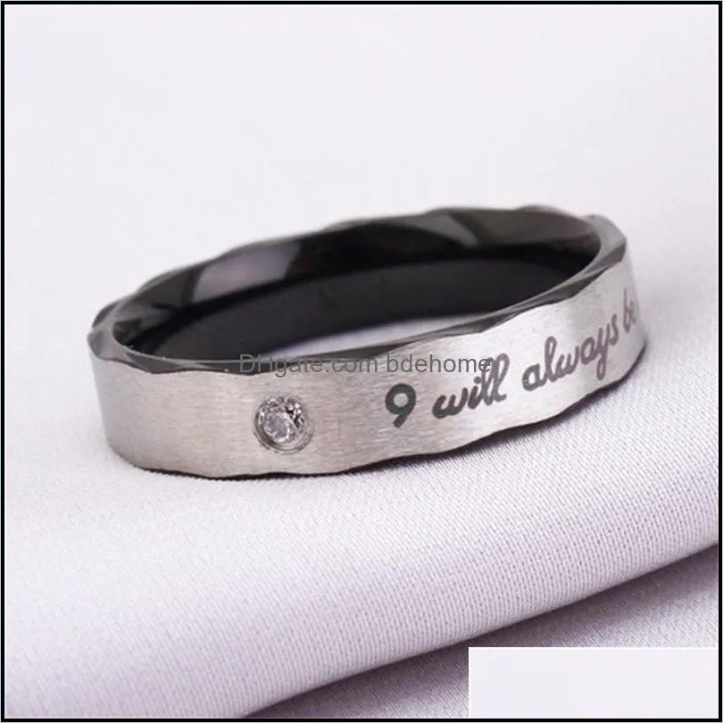 wedding rings couple ring engagement for men women fashion jewelry engraved will always 3558 q2