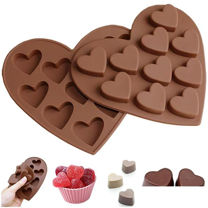 heart shaped soap mold 10cavity silicone chocolate candy baking mould soap making supplies cake bakeware decoration tool