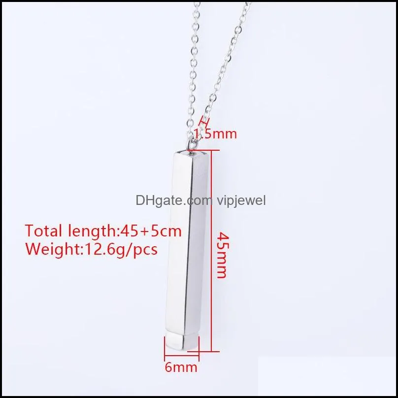 diy hidden engraved bar necklace for women mens gold plated stainless steel necklaces grilfriend gifts personalized jewelry