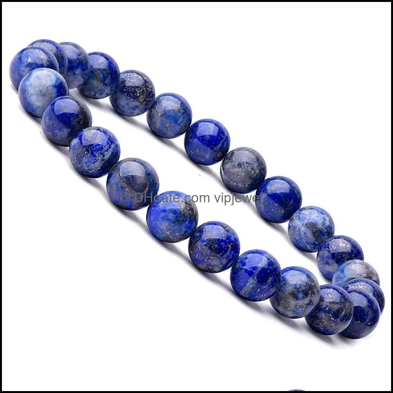 handmade lapis lazuli beaded bracelets for women men fashion natural stone energy bracelet elastical jewelry gift