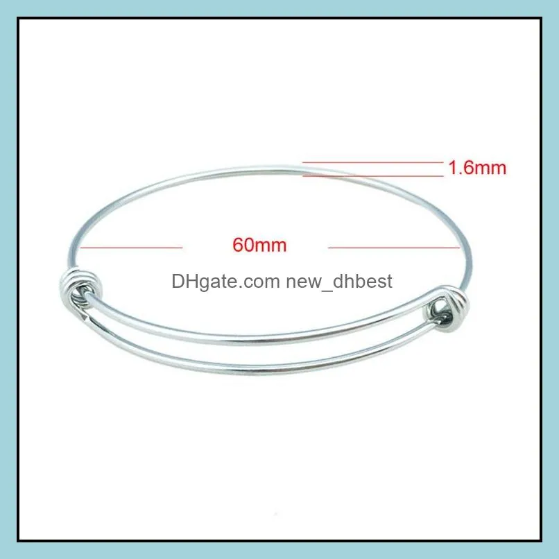 adjustable stainless steel expandable twisted wire bangle bracelet for kids women diy wholesale fashion simple bracelet for women