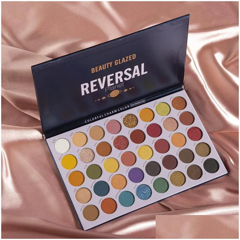 40 color eyeshadow palette beauty glazed reverse planet luminous matte brighten easy to wear metallic makeup eye shadow pallets