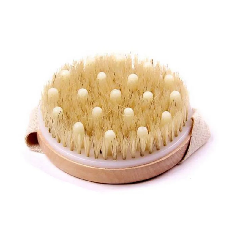 natural bristles bath brush body massage shower brush handheld wooden exfoliating bathing brush body spa skin cleaning brushes