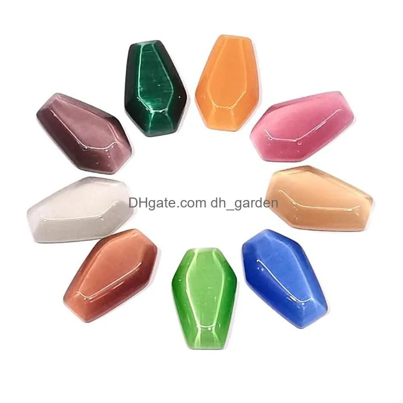 natural crystal stone ornaments luck coffin shape reiki healing chakra quartz mineral tumbled gemstones hand piece home decoration accessories