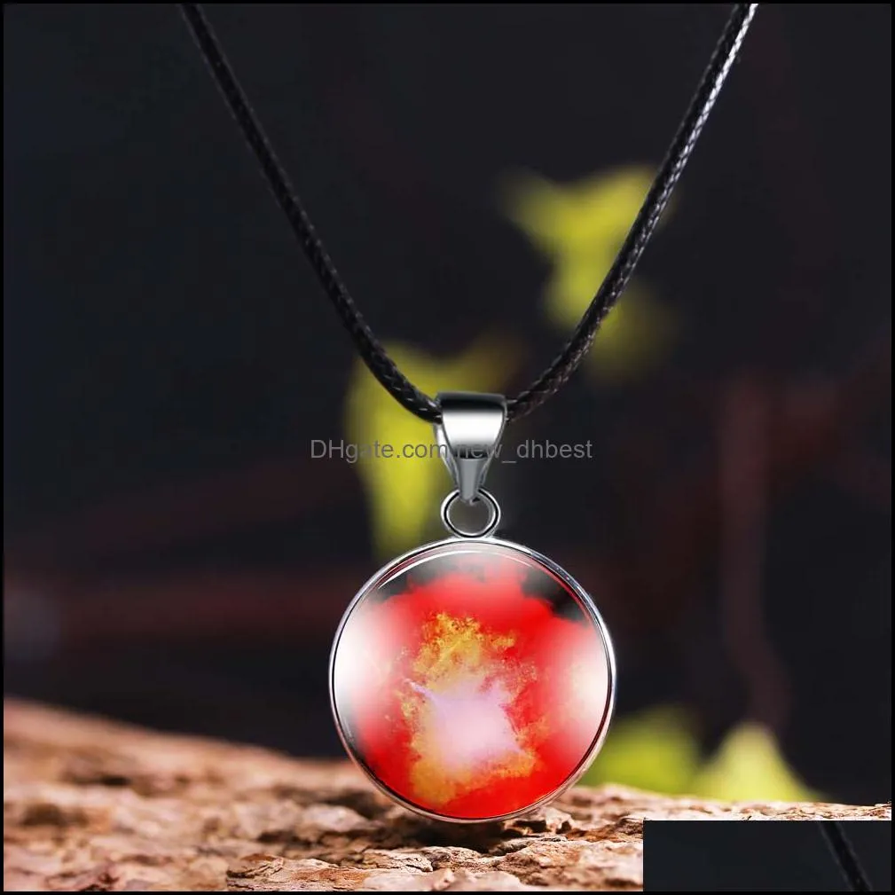  arrival nebula space universe galaxy necklace glass cabochon choker pendant leather rope chain necklaces for women wholesale