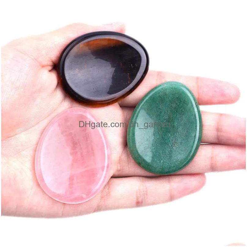 water drop worry stone thumb gemstone artware natural rose quartz healing crystal therapy reiki treatment spiritual minerals massage palm