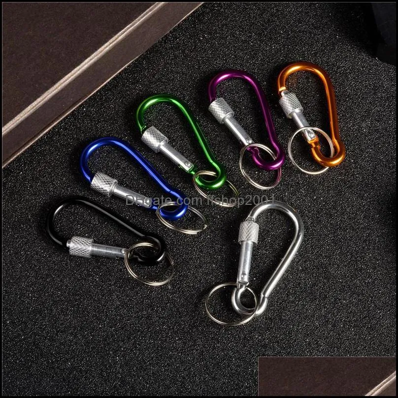 climbing button key rings carabiner gourd type clip camping hook outdoor sports carabiners aluminium buckle keychains dhs