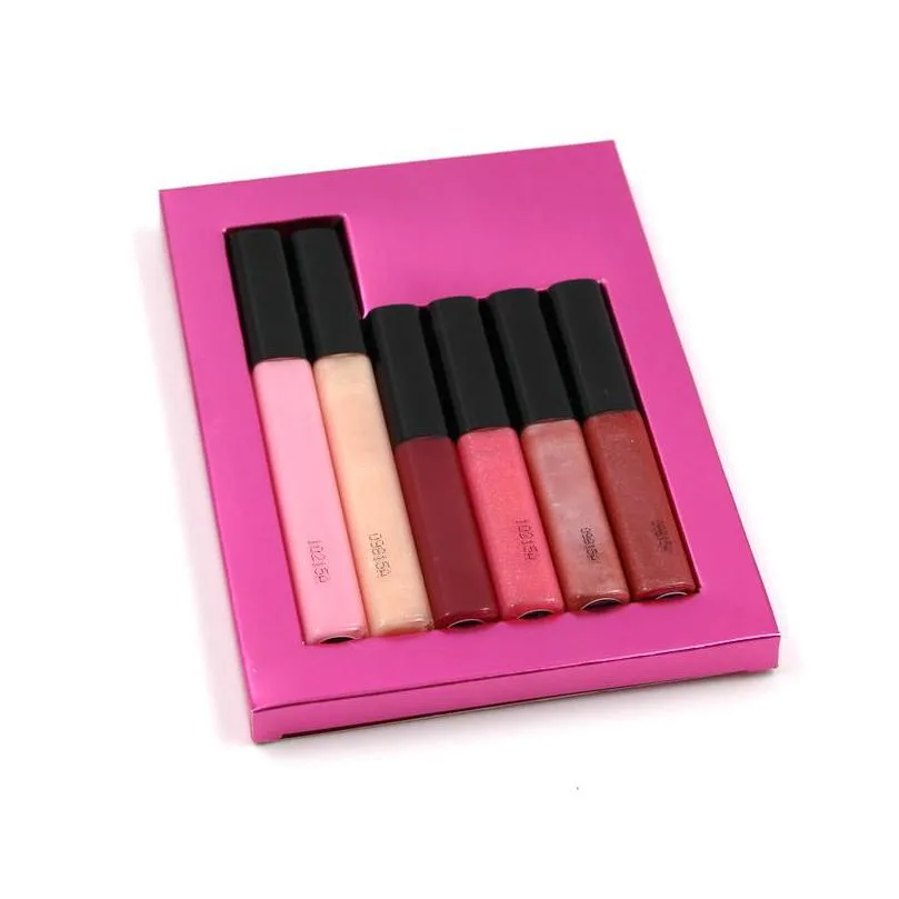 6pcs lip gloss box full lips makeup plump kit holiday style for women moisturizer nutritious hydrating makeup lipgloss set