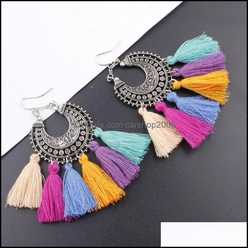 bohemian fashion earring dangle drop eardrop multicolor tassel earrings for women girls charm jewelry dhs g797r f