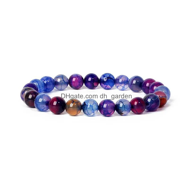 natural stripe agate beads stone strand bracelets for women fashion jasper quartz beaded energy balance bracelet men reiki yoga