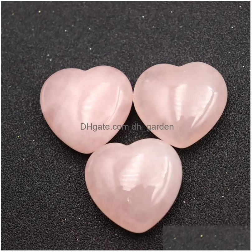 3cm heart statue carved decoration stone rose quartz healing crystal natural stone gift room ornament decor