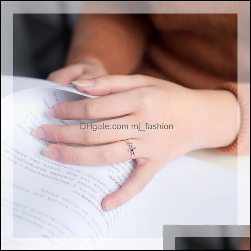 high quality airplan open ring for women fashion cute silver adjustable rings delicate party valentines day unique jewelry gifty