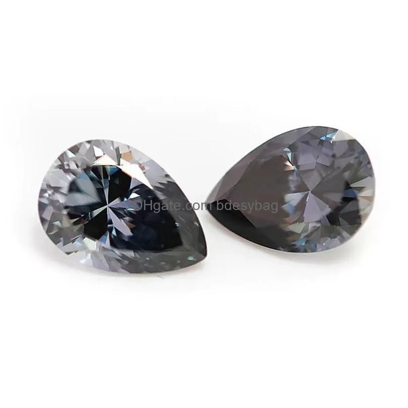 other real 0.43ct gray color pear moissanite loose stones pass diamond vvs1 gemstone for jewelry pendant ringother otherother