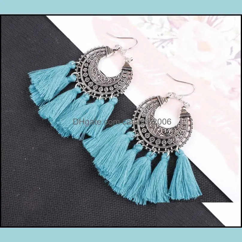 bohemian fashion earring dangle drop eardrop multicolor tassel earrings for women girls charm jewelry dhs g797r f