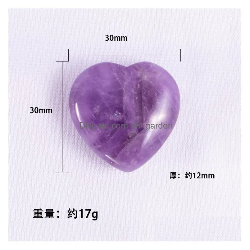 amethyst heart ornaments natural quartz stone naked stones hearts decoration hand handle pieces diy necklace accessories 30x30x12mm