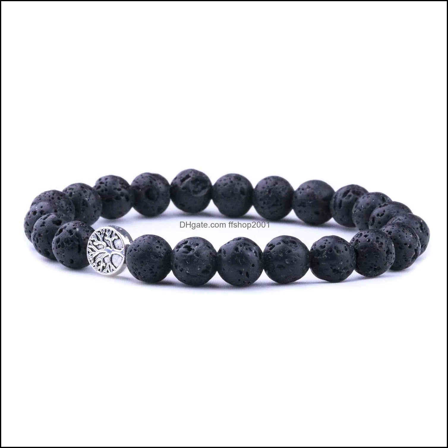 8mm black lava stone tree of life bracelets aromatherapy essential oil diffuser bracelet for women men friend jewelry