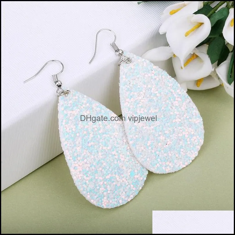 bohemian fashion jewelry simple pendant drop earrings for women glitter tear leather earrings 6 color friend gifts a79a8 540 q2