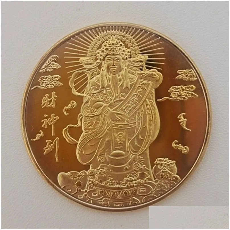 2023 year god of wealth gold coin for good luck commemorative mascot collectible collection for home decor