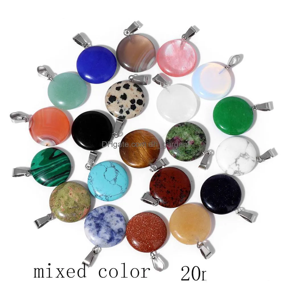 trendy assorted stone pendants mixed colour irregular shape heart cross drop charms for jewelry making necklace accessori