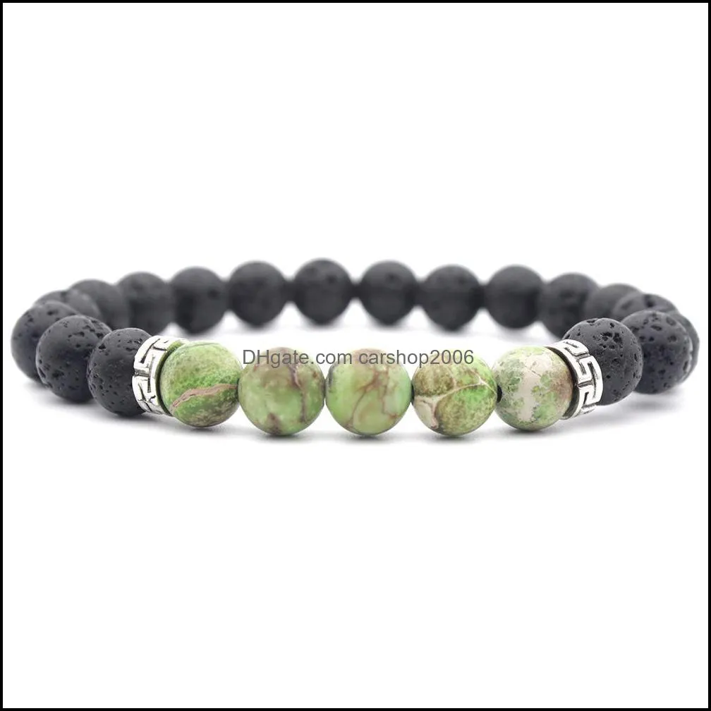 essential oil diffuser bracelet for women men gift 7 chakra bangle 8mm yoga beads jewelry natural lave stone bracelets dhs