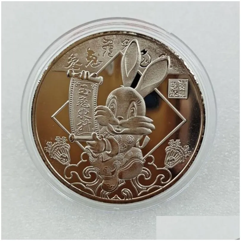 chinese coins feng shui year 2023 rabbit collectible coins medal collection rabbit symbol souvenir gift