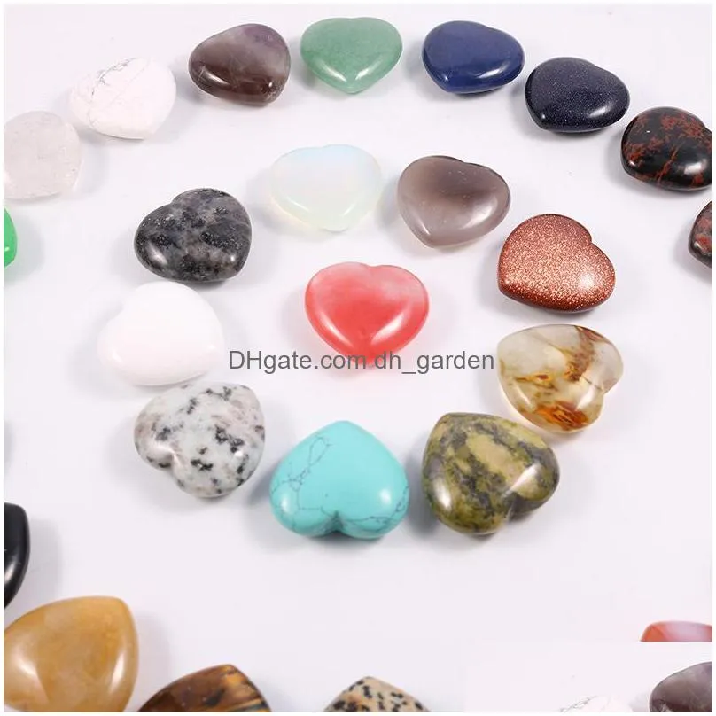 natural 30mm heart turquoise rose quartz stone love naked stones hearts decoration ornaments hand handle pieces diy necklace