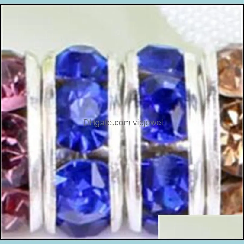 coalt blue 200pcs/lot silver plated rhinestone crystal round beads spacers beads 6mm 8mm 10mm czech crystal beads 3 w2