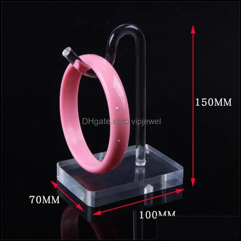 wholesale 10pcs/lot jewelry display props bracelet chain rack ankle stand bangle shelf holder white clear acrylic hook 35 w2