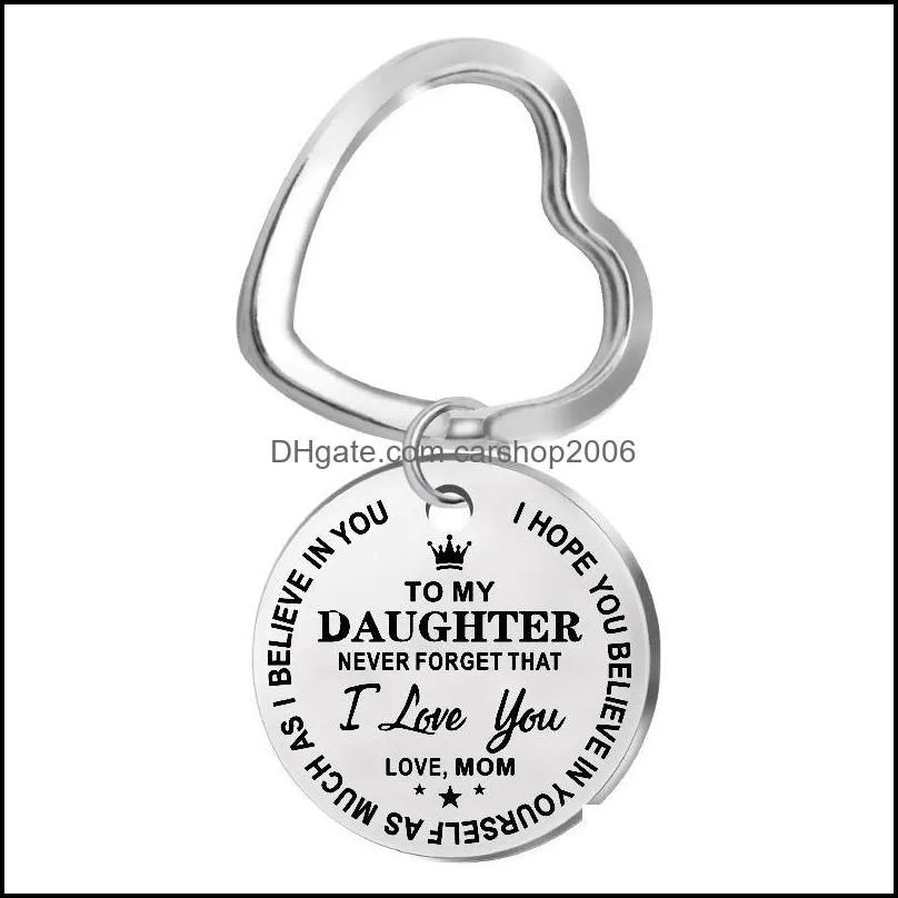 key ring stainless steel i love you forever keychain my son daughter keyrings bag hangs fashion jewelry dhs x20fz