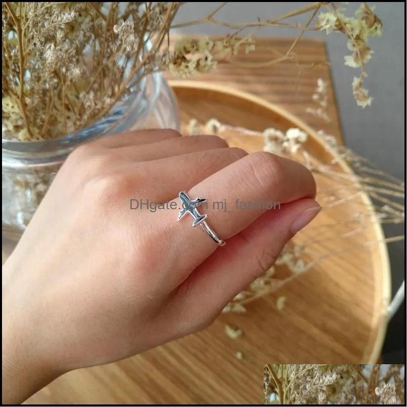 high quality airplan open ring for women fashion cute silver adjustable rings delicate party valentines day unique jewelry gifty
