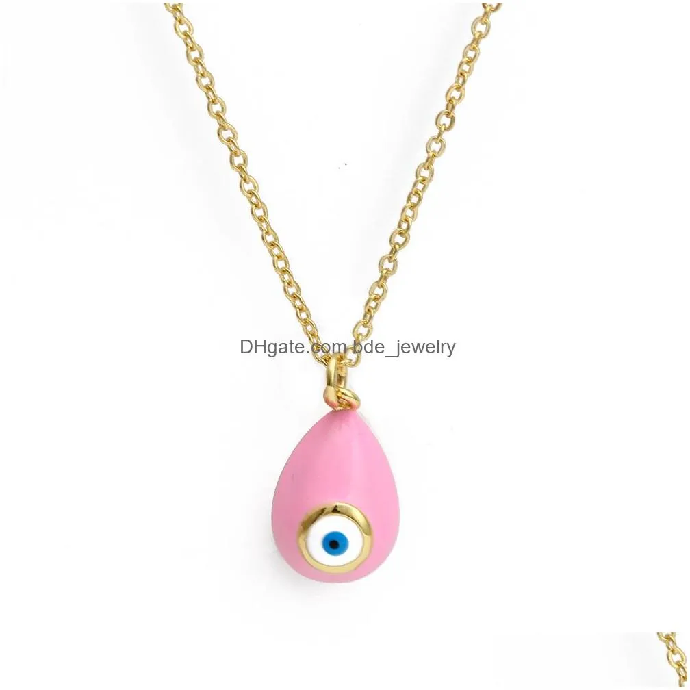 luckey turkish evil eye pendant necklace for women enamel blue eyes necklaces