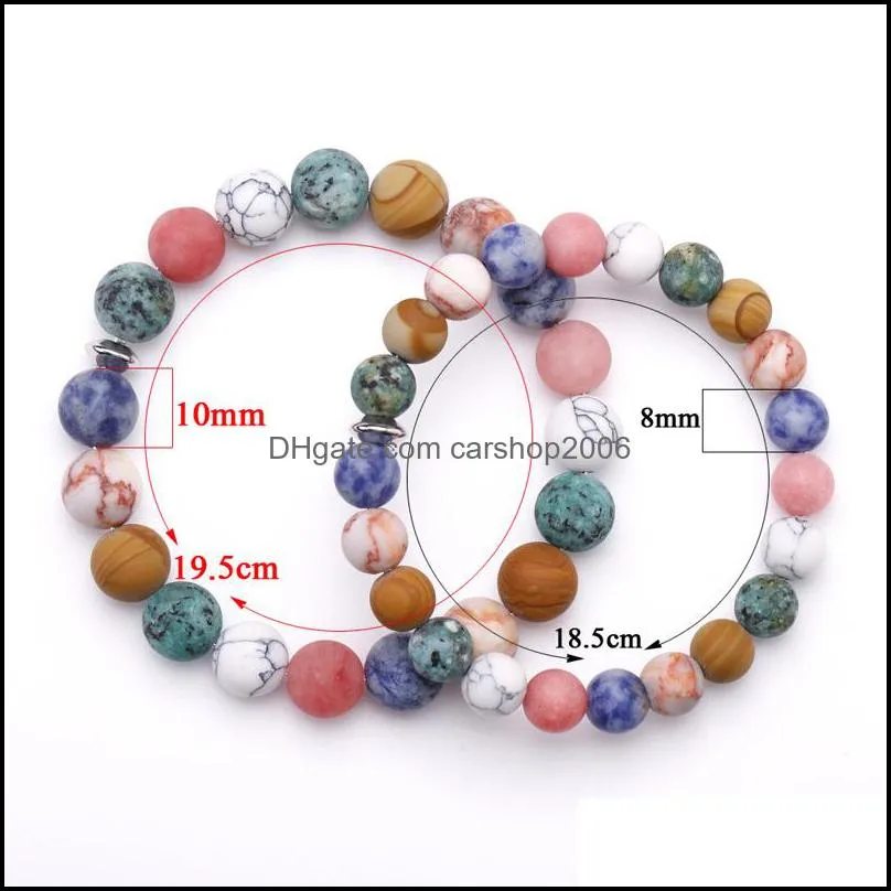  dhs women fashion colorful bead bracelets yoga bangle jewelry 8mm natural stone bracelet for men charm accessories h2a z