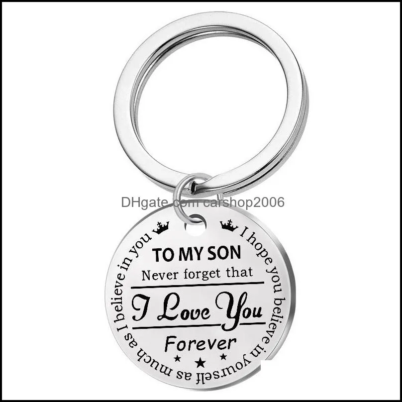 key ring stainless steel i love you forever keychain my son daughter keyrings bag hangs fashion jewelry dhs x20fz