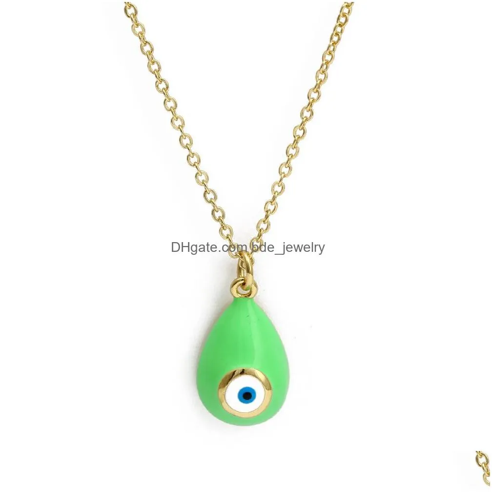 luckey turkish evil eye pendant necklace for women enamel blue eyes necklaces