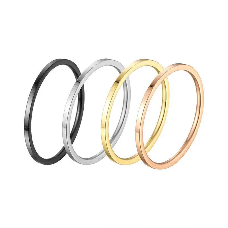 1mm stainless steel rings for men or women simple style couple high polished edges ring jewelry stylish sophisticated titanium steel