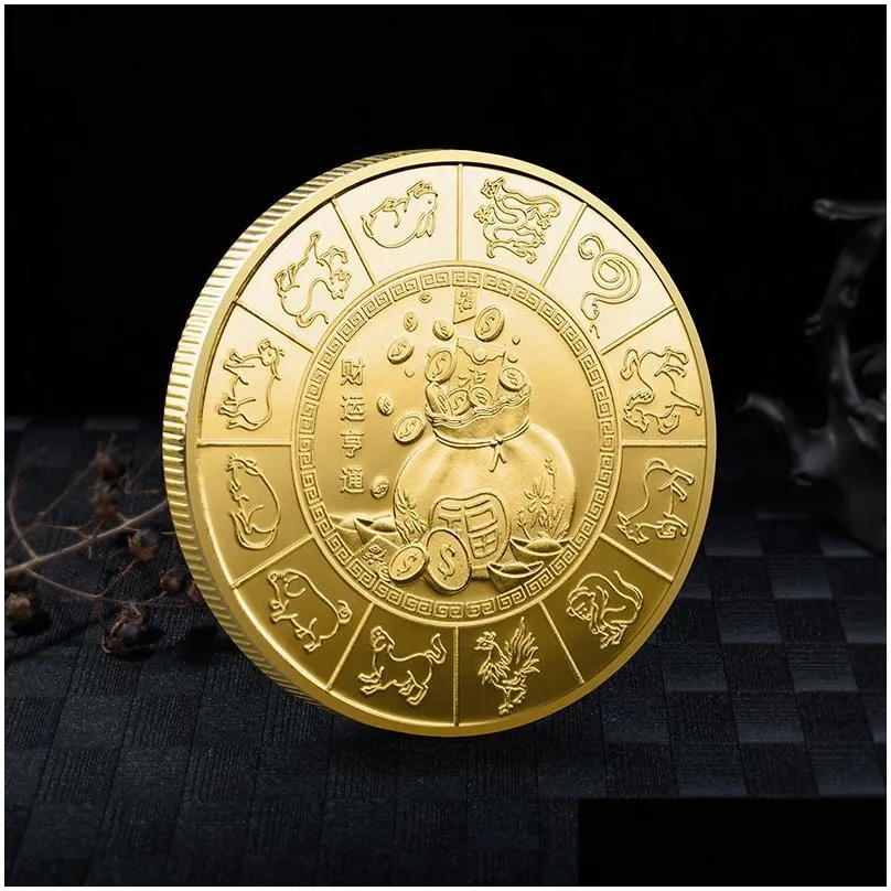 2023 two tiger lucky coin collectible coin for luck tiger commemorative souvenir for feng shui decoration