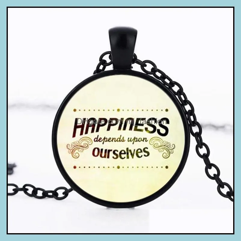  inspirational word pendant necklaces round glass letter moonstone charm chain for women men s fashion luxury jewelry gift