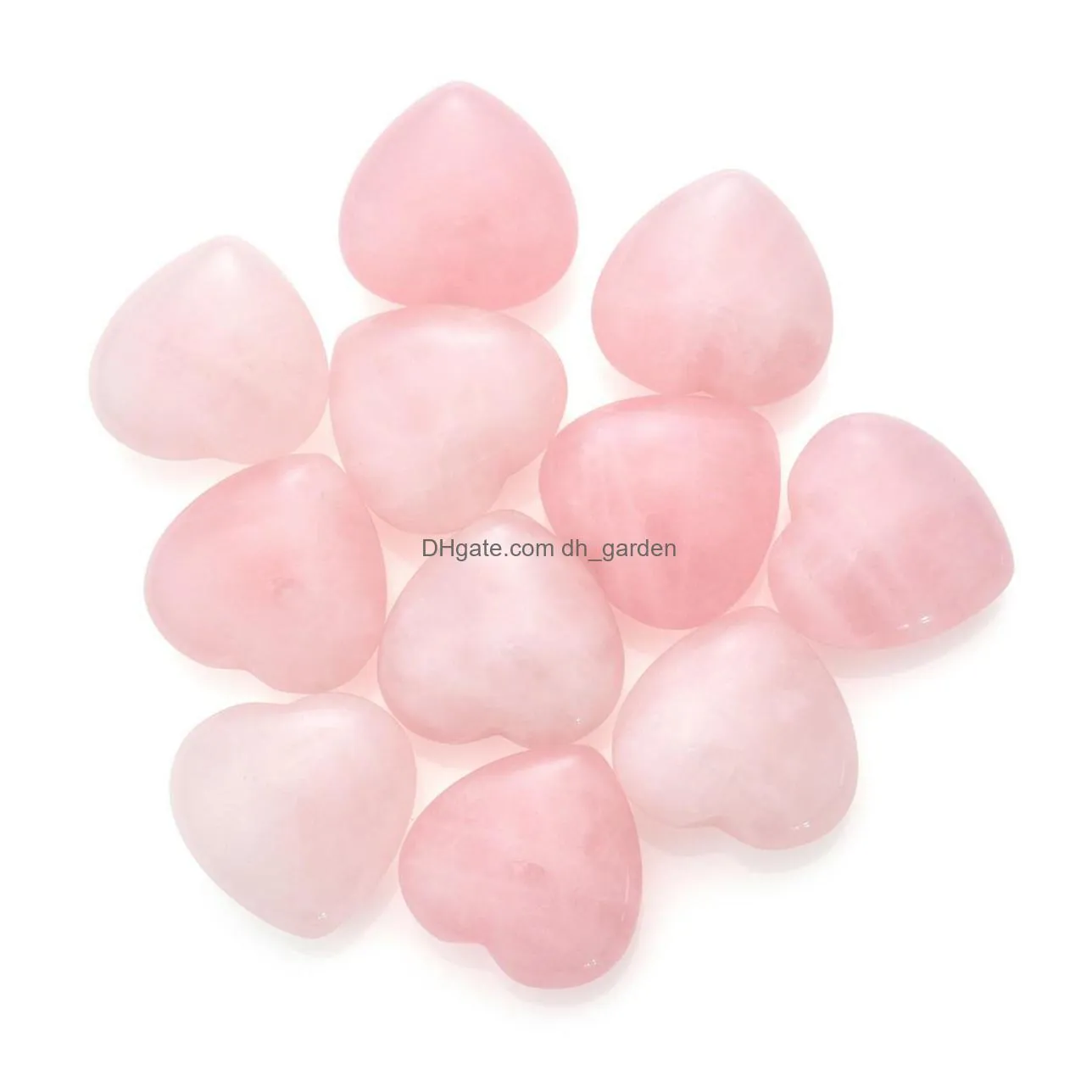 25mm natural crystal stone heart shape crafts fashion chakra square aventurine amethyst rose quartz stones charm for jewelry making