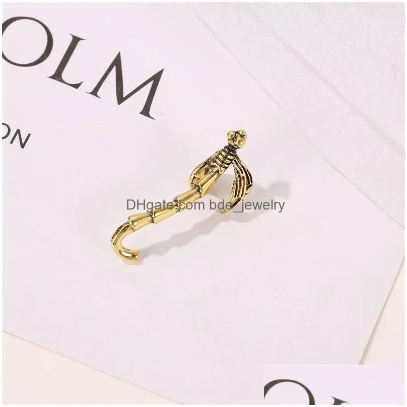 vintage goth dragonfly earclip without piercing ear cuff for women single piece ear clip