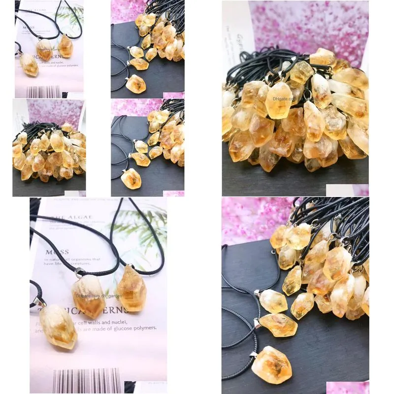 natural irregular rough raw  necklaces healing crystal gemstone pendant necklace women jewelry