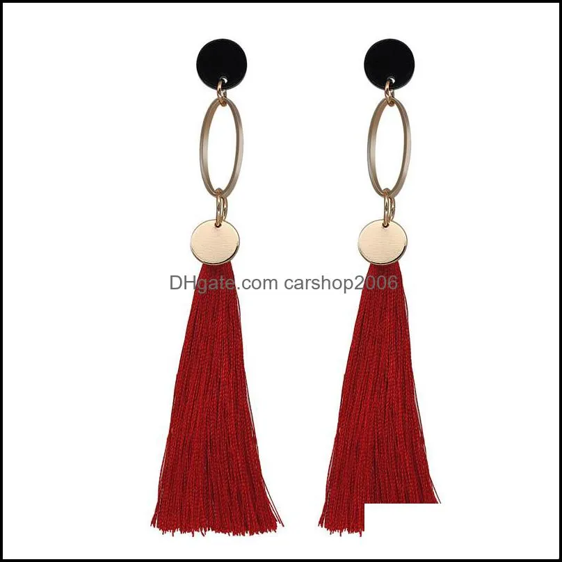 lady bohemian tassel dangle earrings 20 styles fashion colorful layerd hoop earring jewelry for women girls party gift k159fa