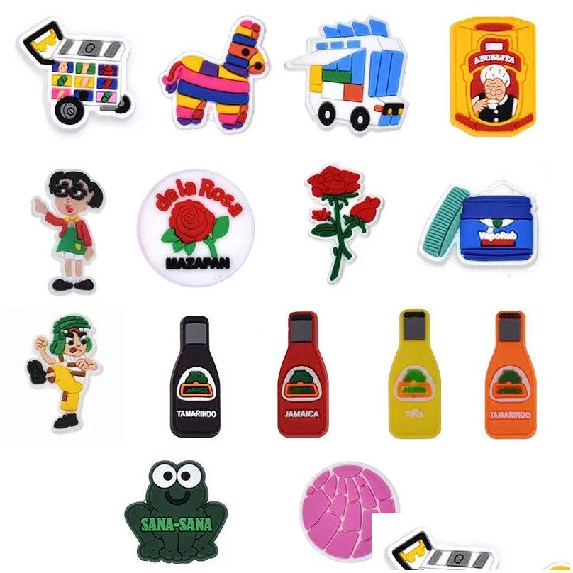 manufacture wholesale mexican style croc charms hispanic beer wine bottle pvc shoe jibbitz charm accessories