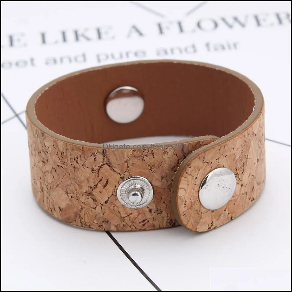 punk wide leather bracelets diy vintage adjustable pu leather snap bracelet fit 18mm snap buttons jewelry bracelet