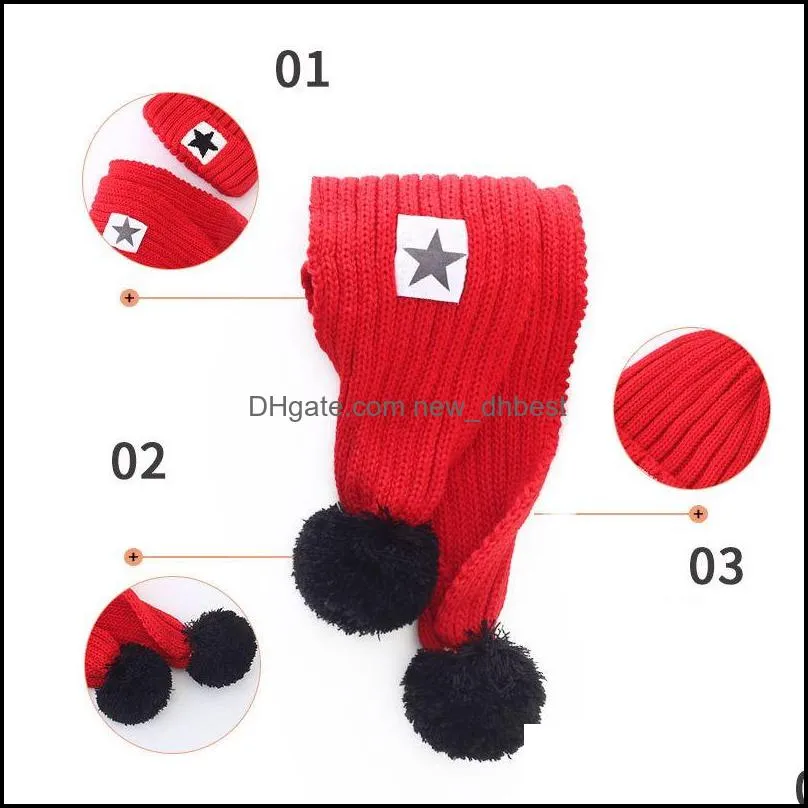 winter soft fleece knit hat scarf set kids novelty thickened beanie scarves for birthday gift