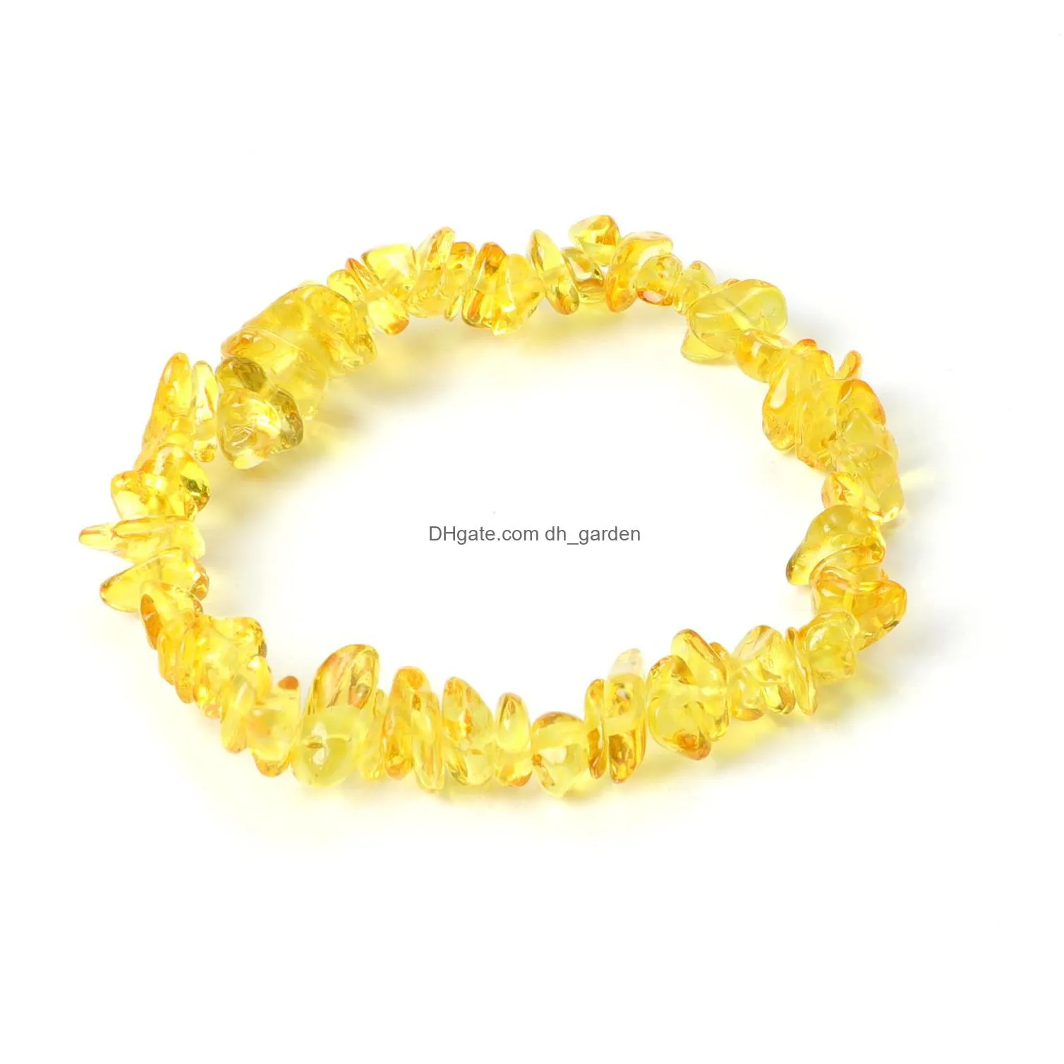 natural gem stone strand bracelet irregular crystal stretch chip beads nuggets bracelets bangles quartz wristband for women