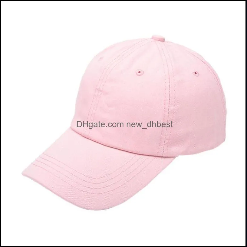 solid spring summer women ponytail baseball caps fashion hats cotton outdoor simple vintage visor casual cap