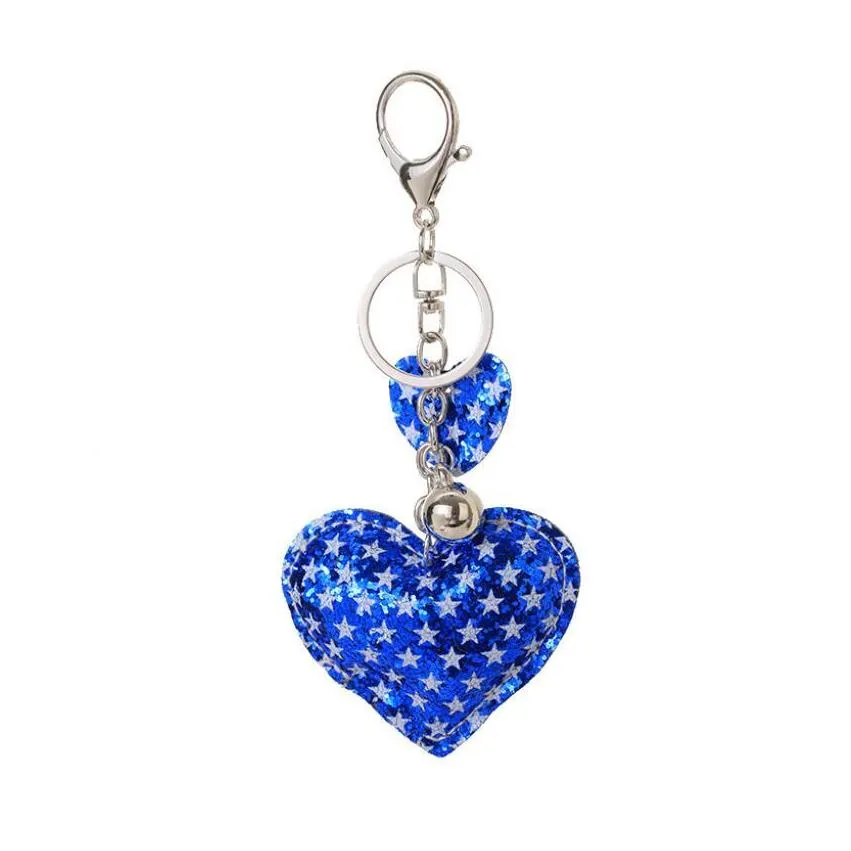 orders heart shape key ring independence day flag party favor colorful american flag keychains independence day key chain souveni