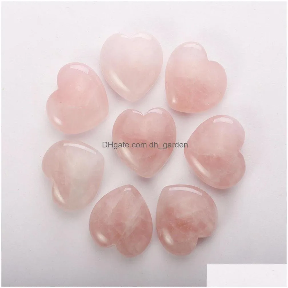 30mm heart ornaments natural rose quartz turquoise stone naked stones decoration hand play handle pieces accessories